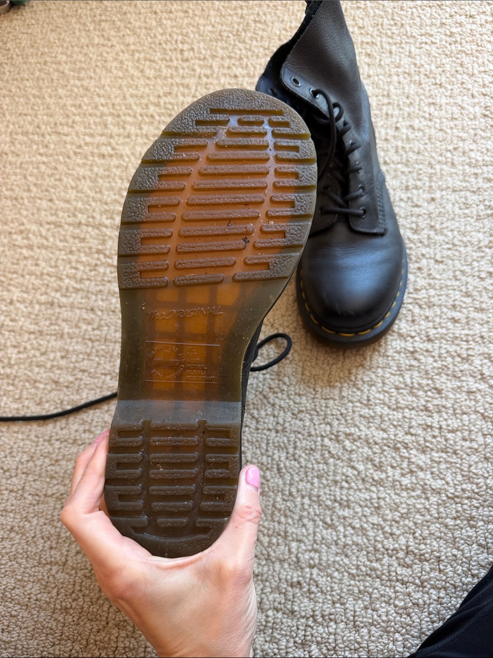 Dr. Martens soft black Leather Lace-Up Boots - Picture 2 of 4